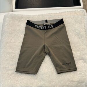 ESSENTIALS Olive Green Compression Bike Shorts